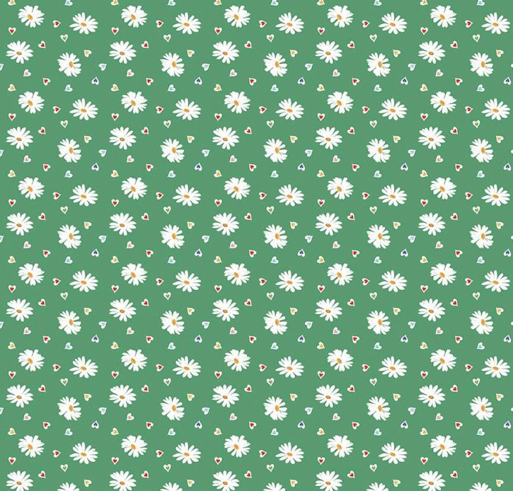 Simple Pleasures Heart Daisies Green by American Jane for Riley Blake Designs