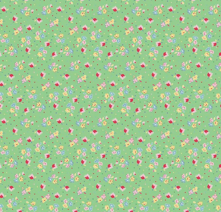 Simple Pleasures Calico Sweet Rose Green by American Jane for Riley Blake Designs