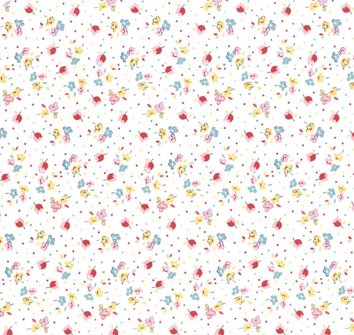 Simple Pleasures Calico Sweet Rose White by American Jane for Riley Blake Designs