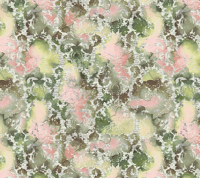 Flamingo Fling Textured Damask Moss by Nancy Smith for Studio E Fabrics