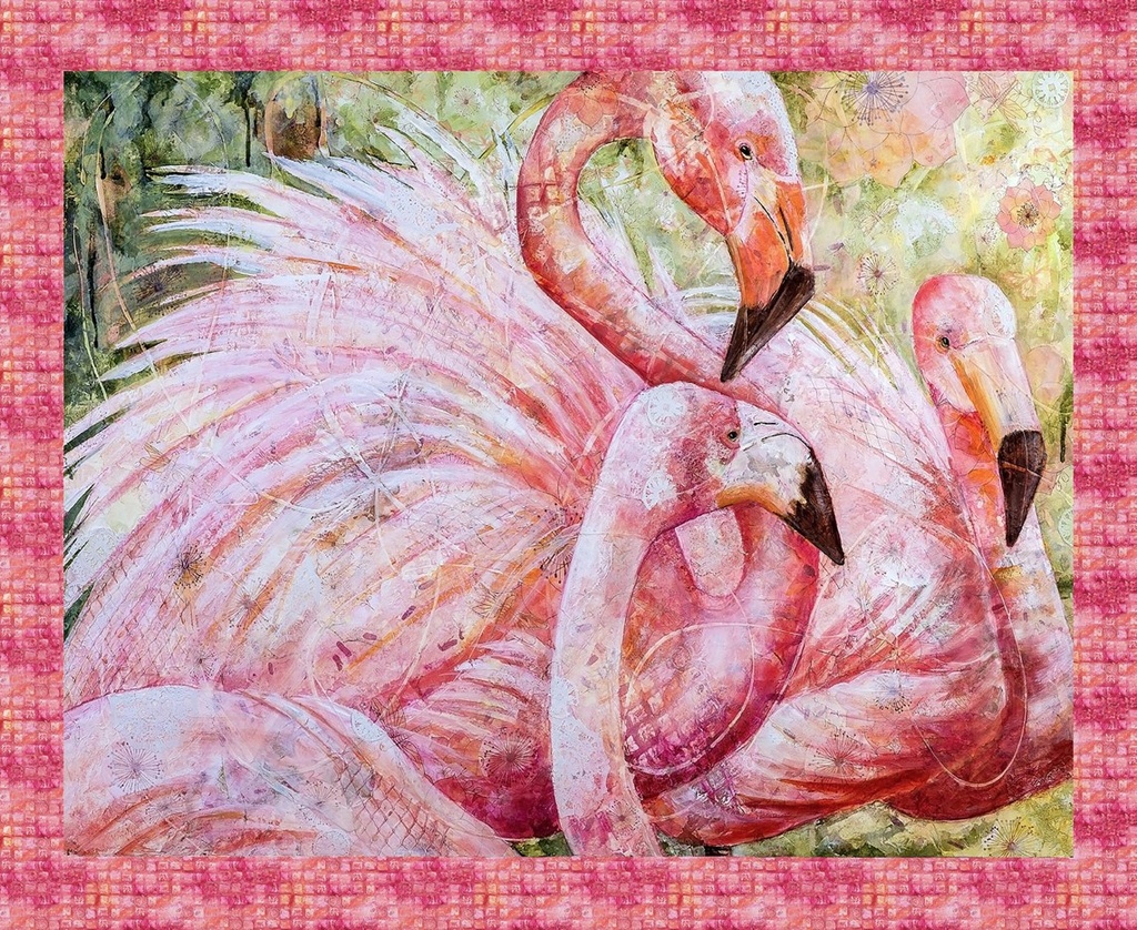 Flamingo Fling Flamingo Panel by Nancy Smith for Studio E Fabrics