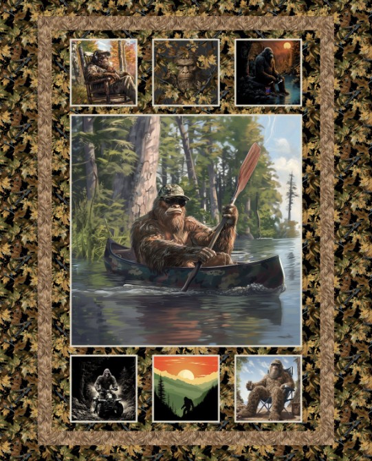 Legendary Loner Panel by Jim Baldwin for 3 Wishes Fabrics