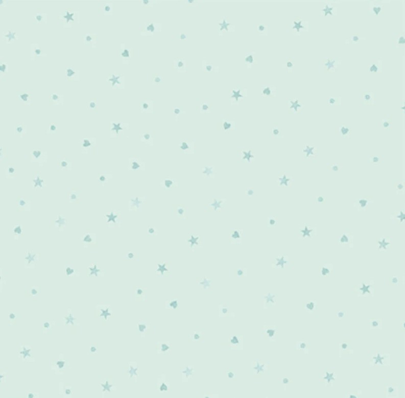 First Impressions Ditzy Stars and Hearts Light Teal from P&B