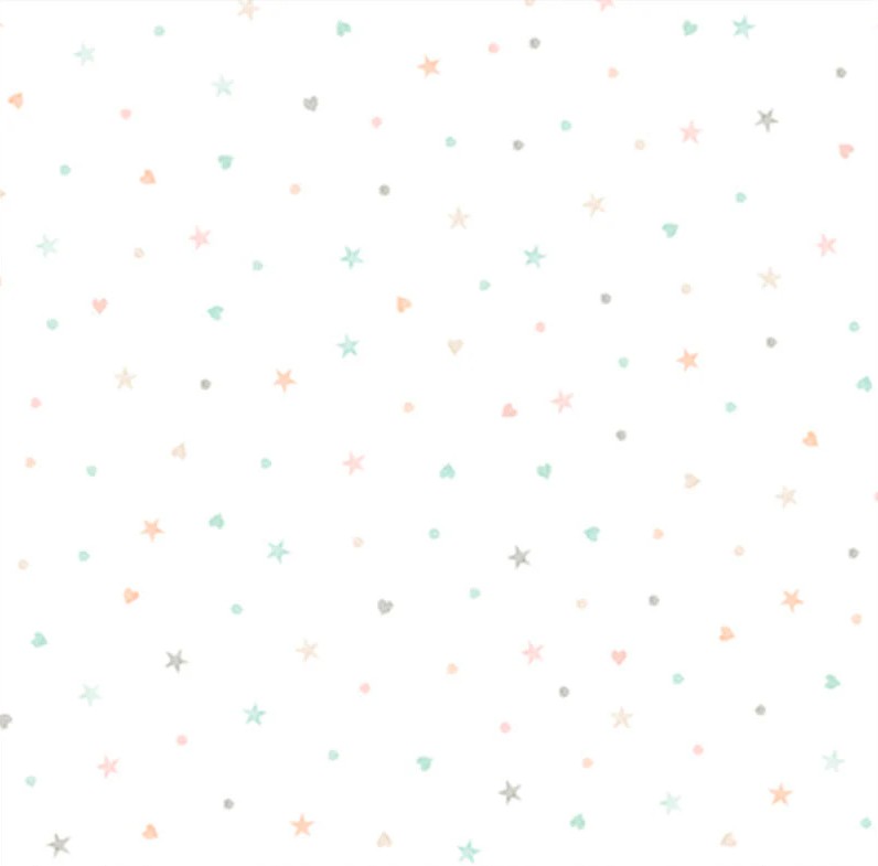First Impressions Ditzy Stars and Hearts on White from P&B