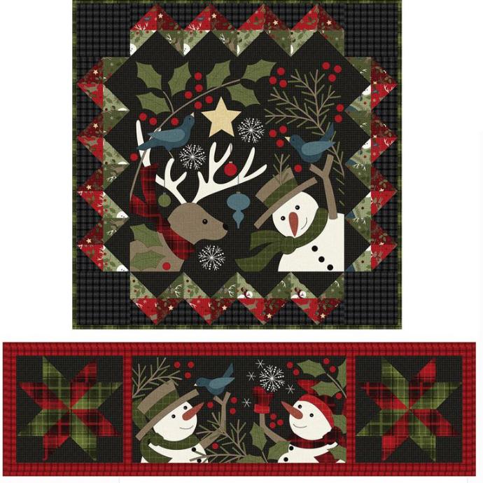 Holly Jolly Flannel Wall Hanging and Table Runner