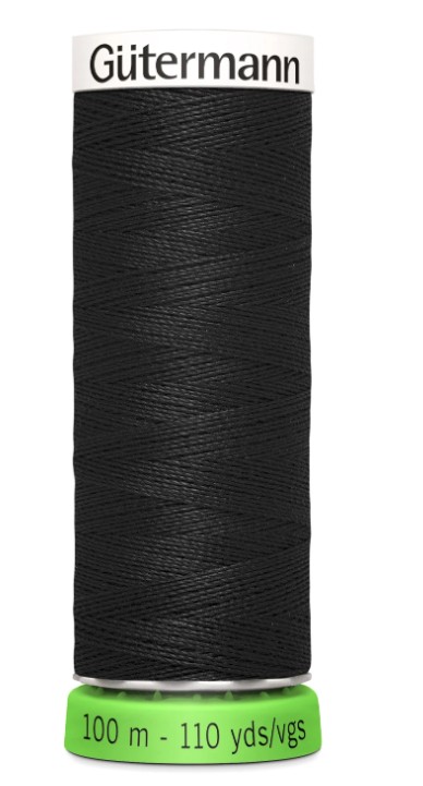 Gutermann Recycled Polyester Thread Black 110 Yds