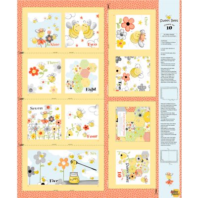 Sweet Bees 36" Storybook Yellow Panel by Susybee for Clothworks