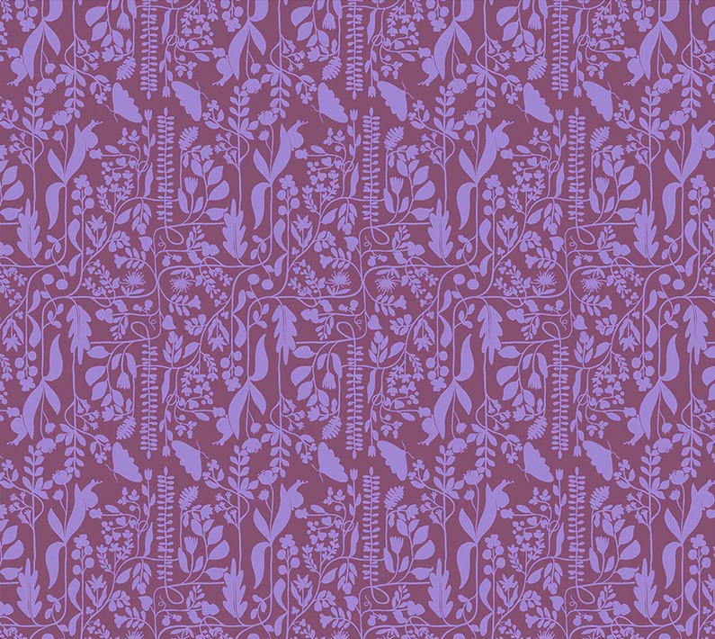 Insectarium Meander Plum by Tamara Kate for Windham Fabrics