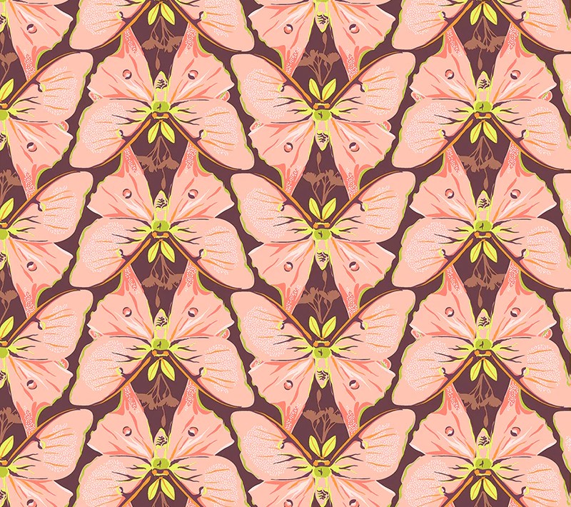 Insectarium Luna Pink by Tamara Kate for Windham Fabrics