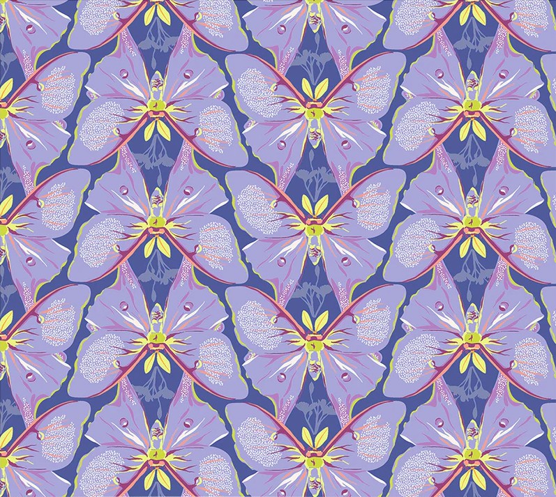 Insectarium Luna Periwinkle by Tamara Kate for Windham Fabrics