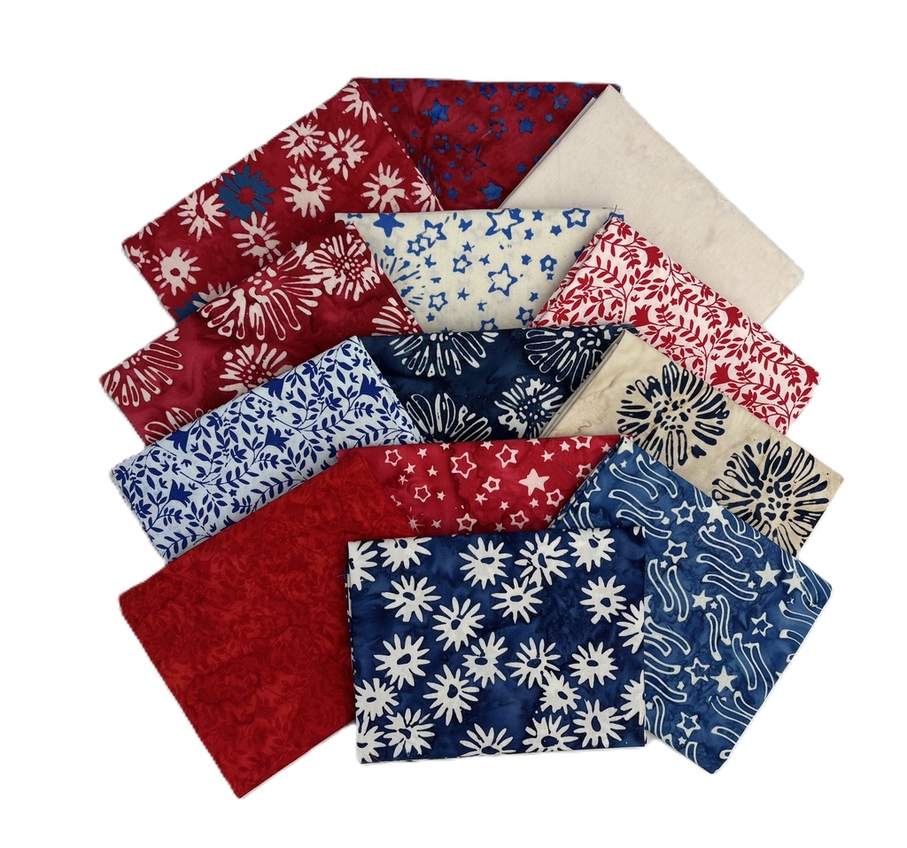 Let Freedom Reign Fat Quarter Bundle by Expressions Batiks from Riley Blake