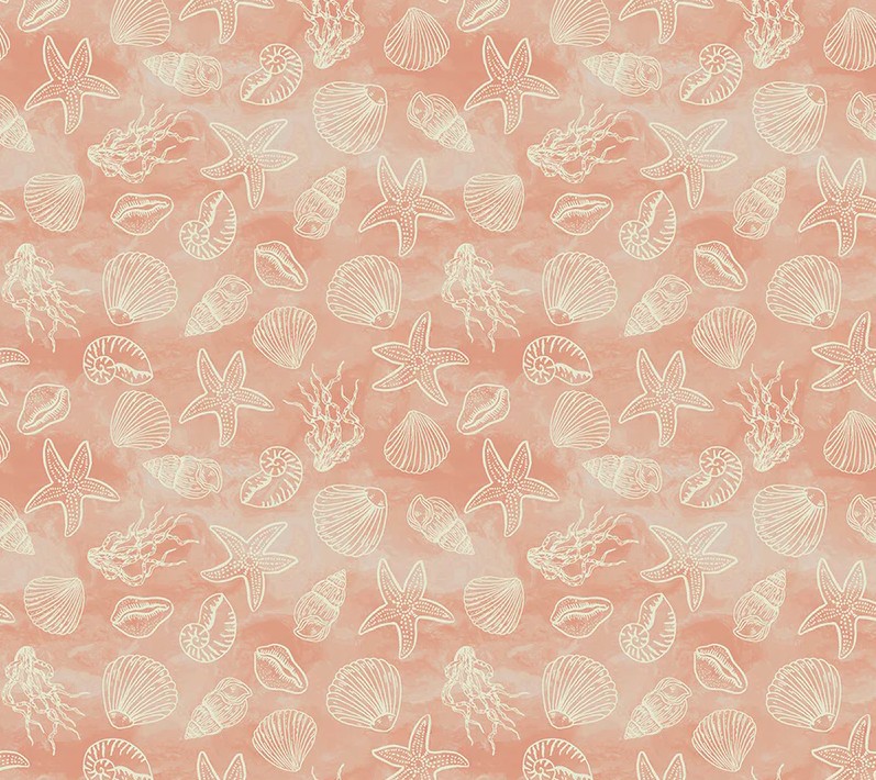 Ocean Song Shell Collection Coral by Whistler Studios for Windham Fabrics