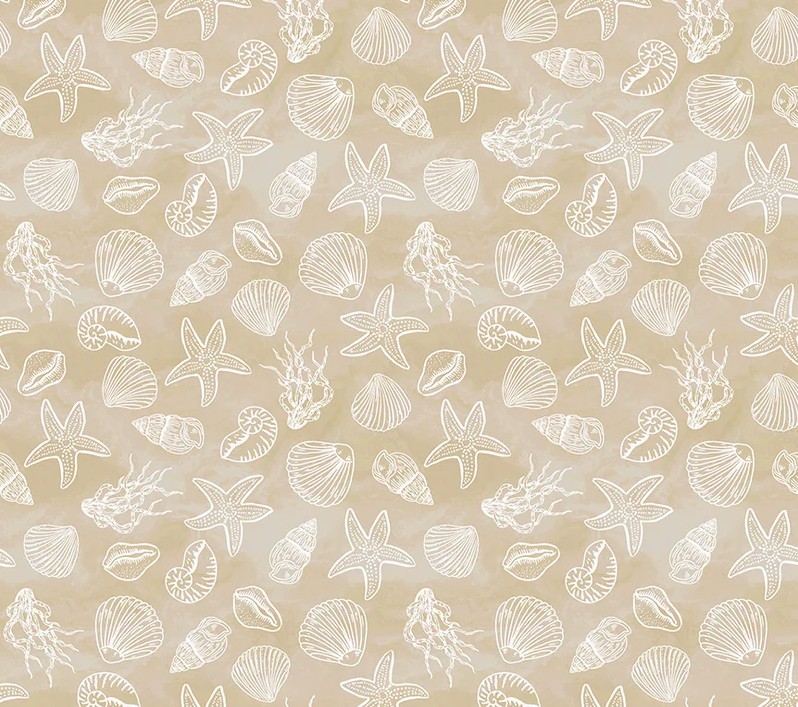 Ocean Song Shell Collection Sand by Whistler Studios for Windham Fabrics