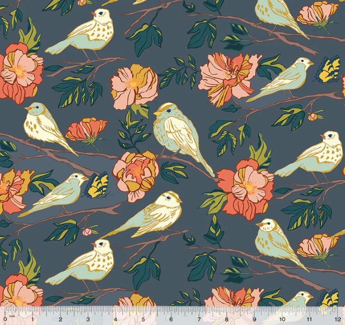 Lush Life Birds of a Feather Periwinkle from Windham Fabrics