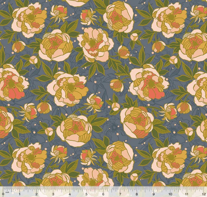 Lush Life Wild Peonies Periwinkle from Windham Fabrics