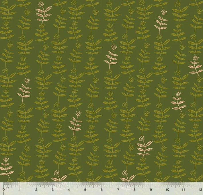 Lush Life Flower Chain Olive from Windham Fabrics
