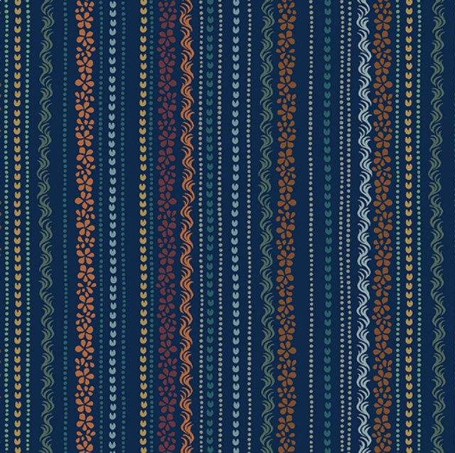 Blue Mill Wood Beams Navy from Benartex