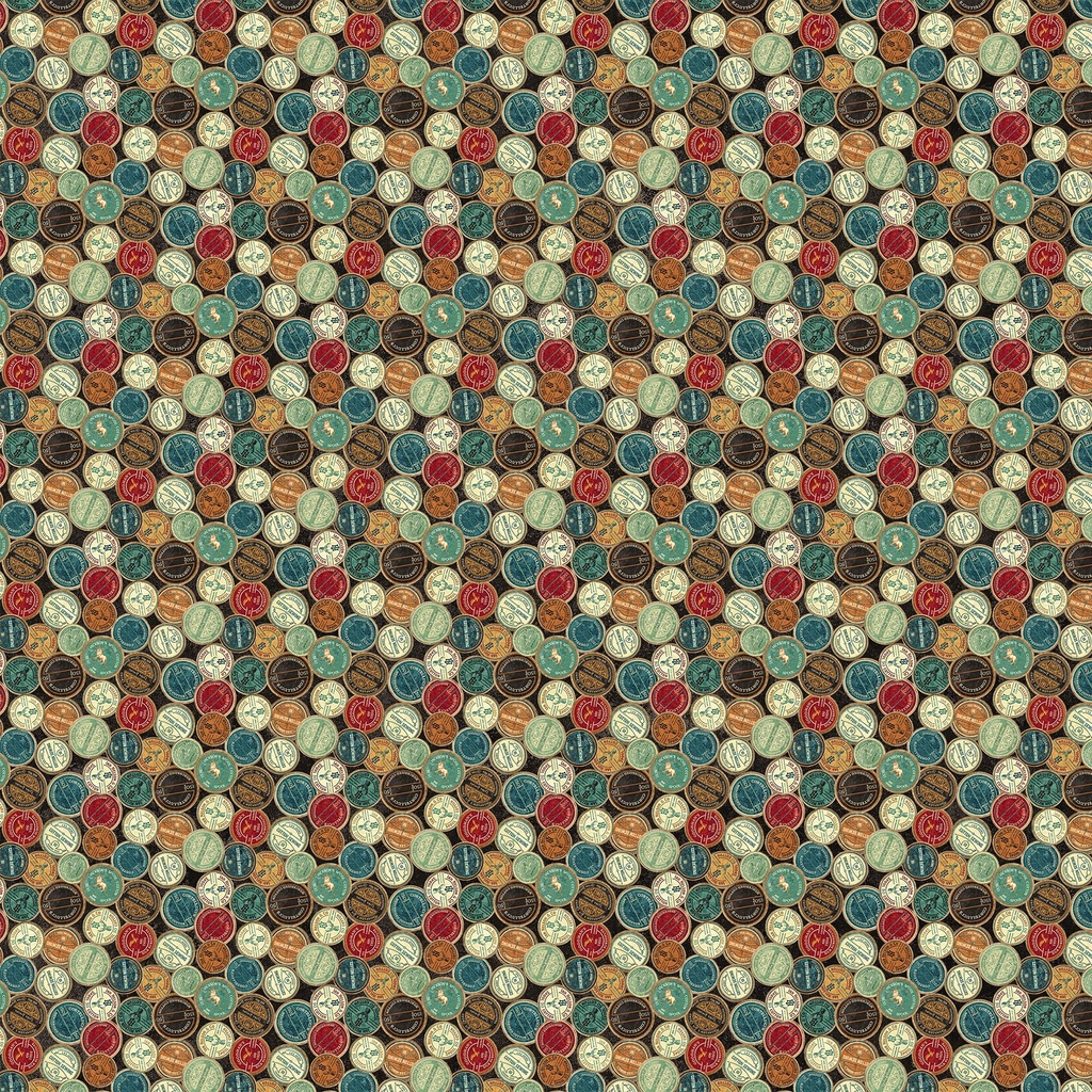 Stonehenge Stitchin' Spools Black from Northcott