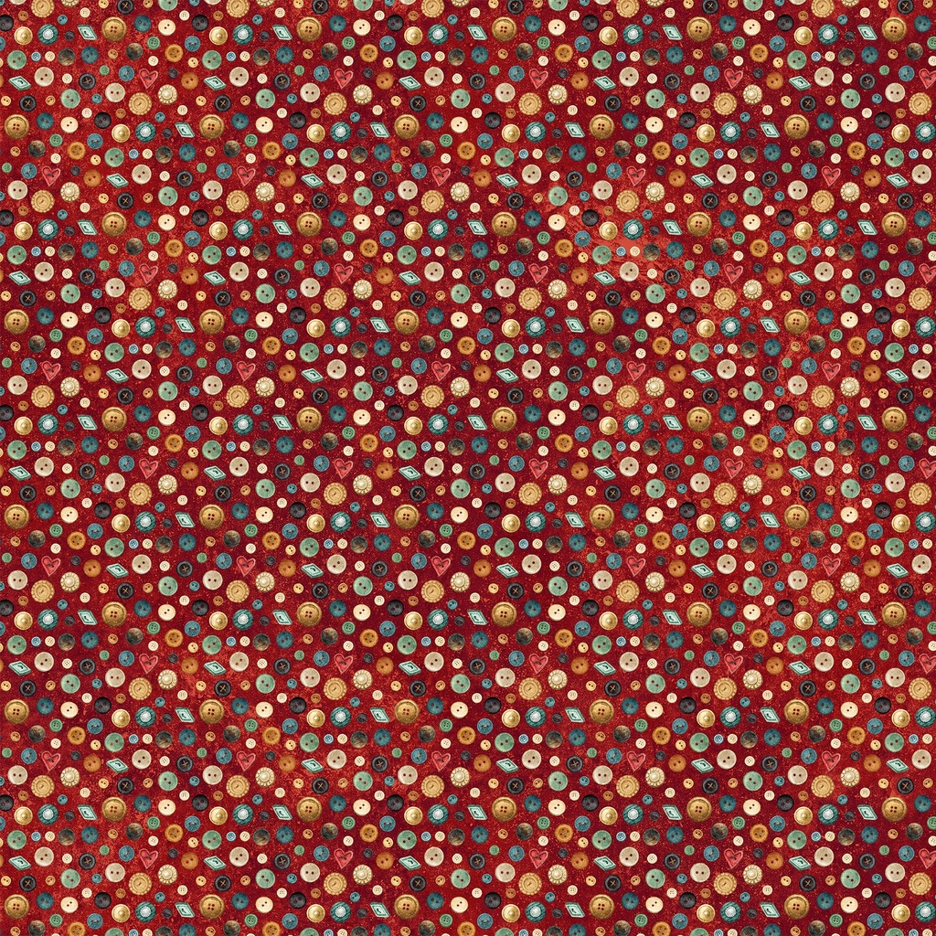 Stonehenge Stitchin' Buttons Red from Northcott
