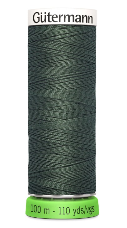 Gutermann Recycled Polyester Thread Khaki Green 110 Yds