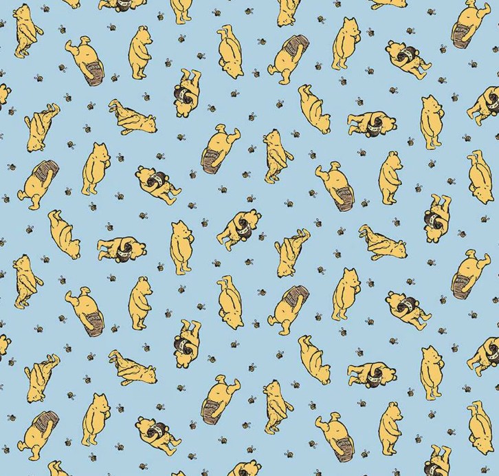 Winnie The Pooh Toss Blue by Echo Park Paper Co. for Riley Blake Designs