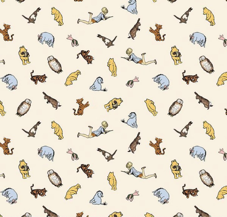 Winnie The Pooh Characters Cream by Echo Park Paper Co. for Riley Blake Designs