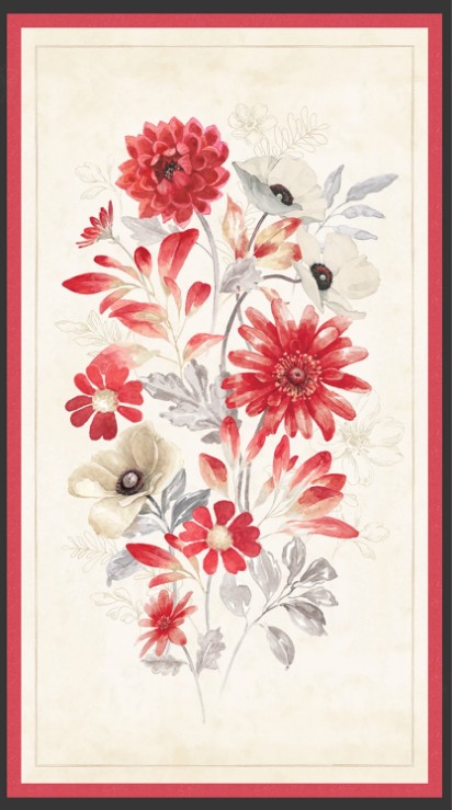 Scarlet Dreams Large Panel Multi by Beth Grove for Wilmington Prints