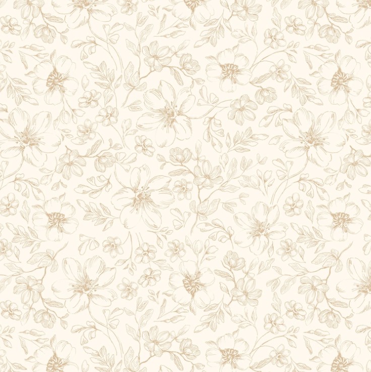 Scarlet Dreams Floral Toile Cream by Beth Grove for Wilmington Prints