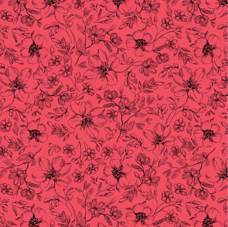 Scarlet Dreams Floral Toile Red by Beth Grove for Wilmington Prints