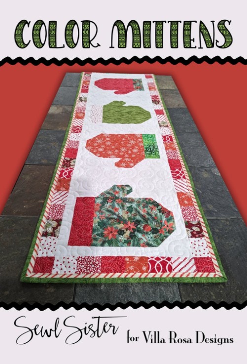 Color Mittens Table Runner Pattern by Sewl Sister for Villa Rosa Designs