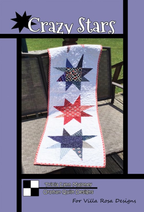 Crazy Stars Table Runner Pattern by Tricia Lynn Maloney for Villa Rosa Designs