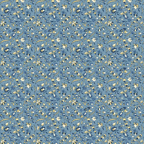 Middleboro Road Flower Field Blue from Marcus Fabrics