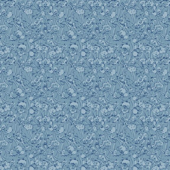 Middleboro Road Painterly Flower Blue from Marcus Fabrics