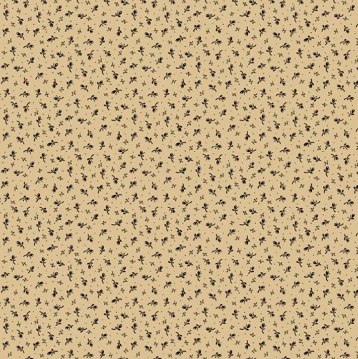 Cotton Thimble Miniatures Abstract Flowers Beige from Marcus Fabrics