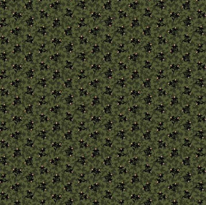 Cotton Thimble Miniatures Petite Bouquet Green from Marcus Fabrics
