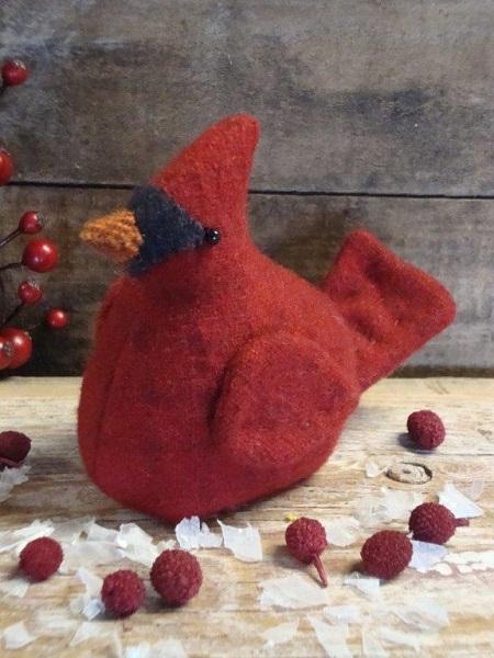 Cardinal Stuffed Wool Figure Pattern From Cottonwood Creations