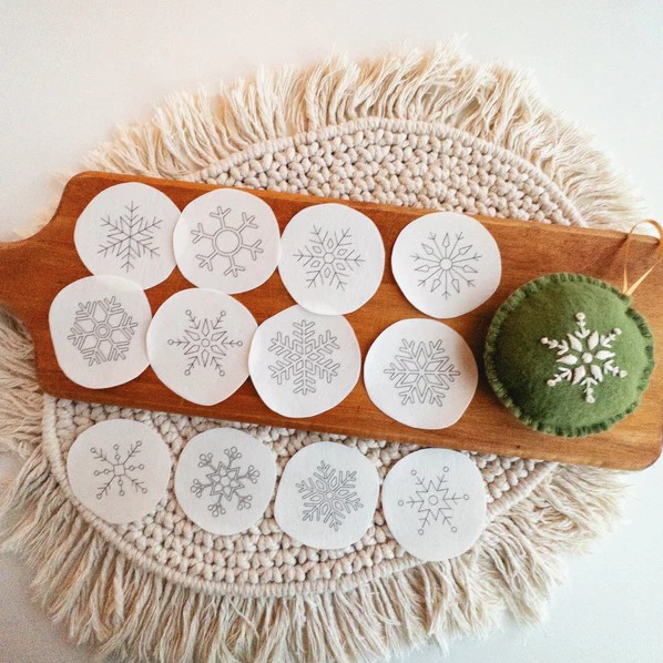 Snowflake Stick & Stitch Hand Embroidery Pattern from Olmsted Needlework Co.