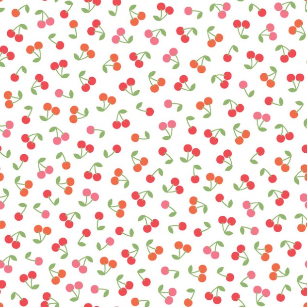 Sweet Shoppe Cherries White by Kimberbell for Maywood Studio