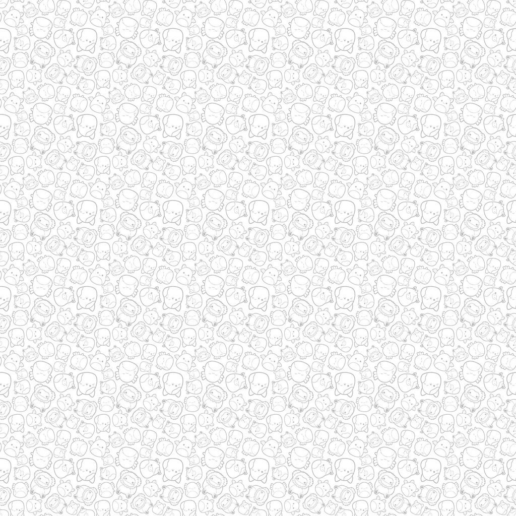 Squishmallows Tossed Outlines White from Northcott