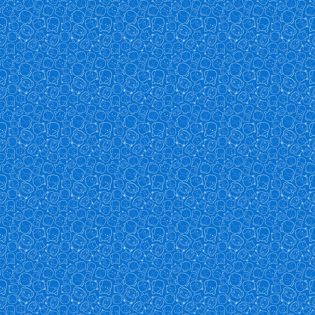 Squishmallows Tossed Outlines Blue from Northcott