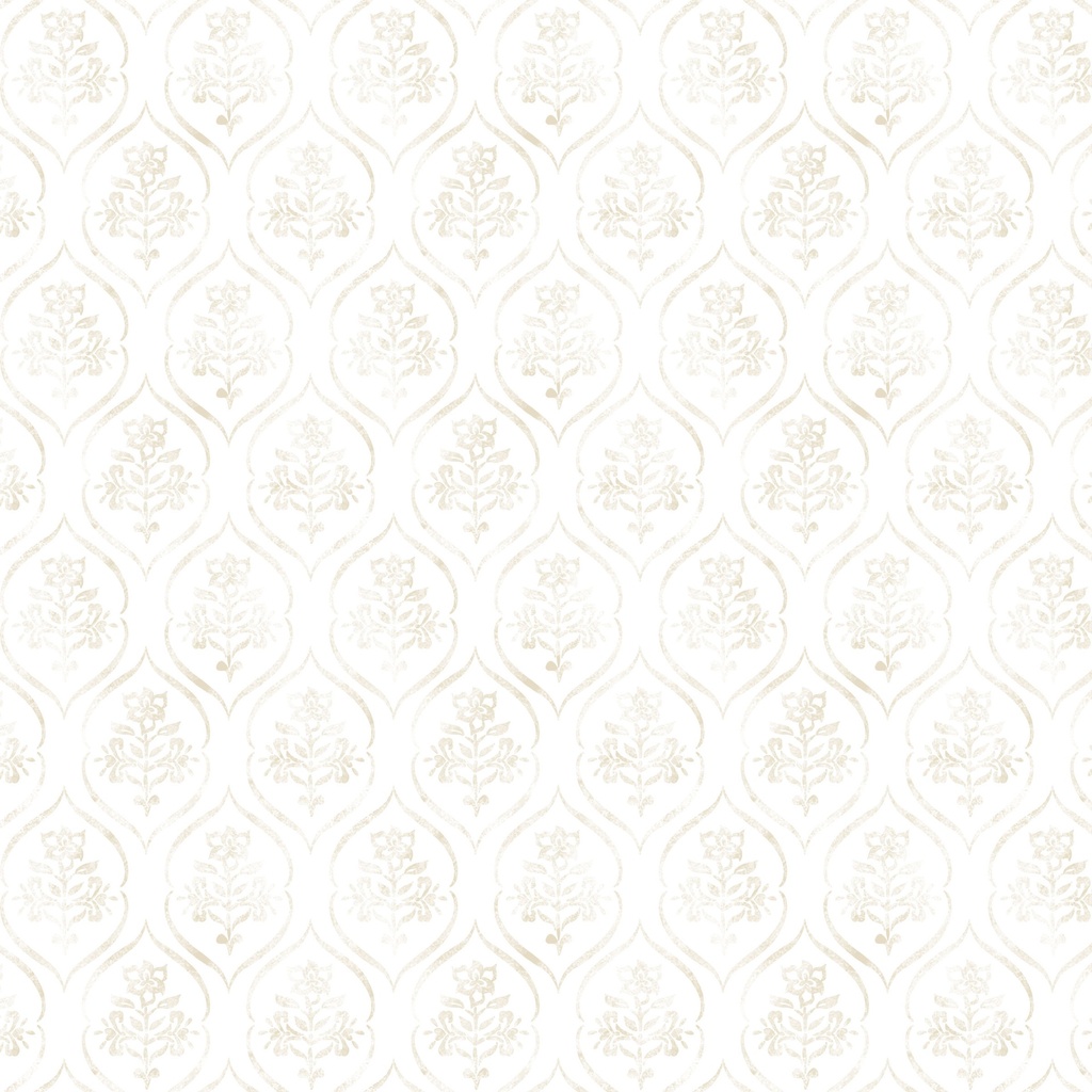 Patchwork Picnic Floral Stamp Cream from Lumin Fabrics
