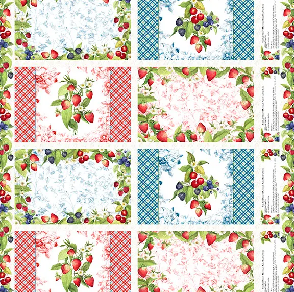 Patchwork Picnic Placemat Panel Multi from Lumin Fabrics