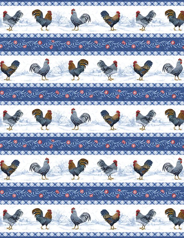 Country Blue Repeating Stripe Multi from Wilmington Prints