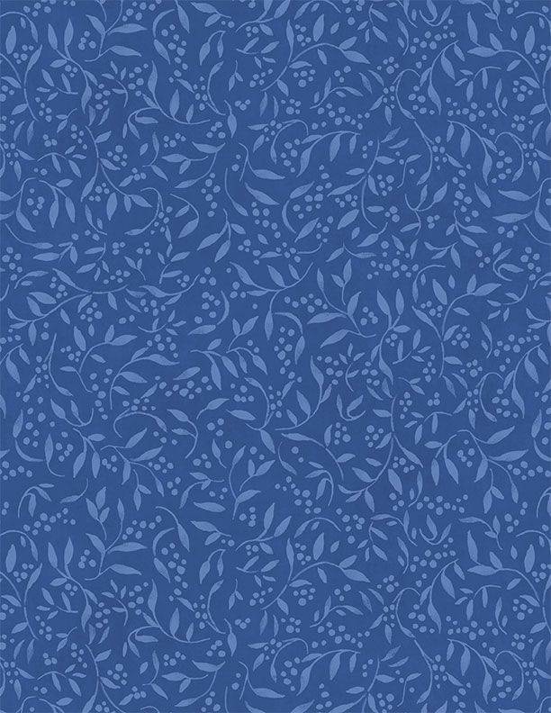 Country Blue Tonal Leaves Dark Blue from Wilmington Prints