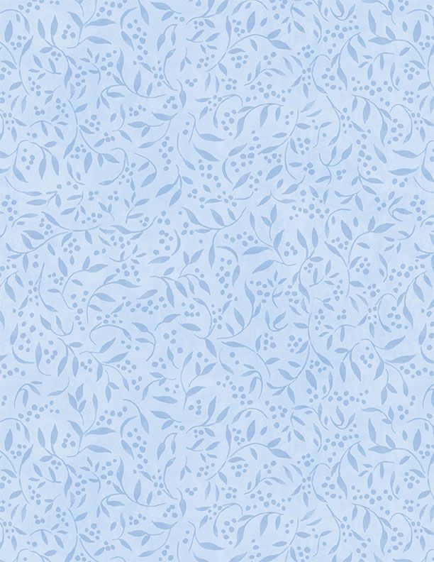 Country Blue Tonal Leaves Light Blue from Wilmington Prints