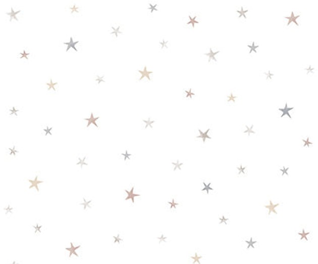 Sleepy Teddy Tossed Stars White by Sharla Fults for Studio E Fabrics