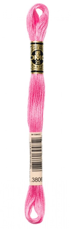 DMC Embroidery Floss Light Cyclamen Pink 3806