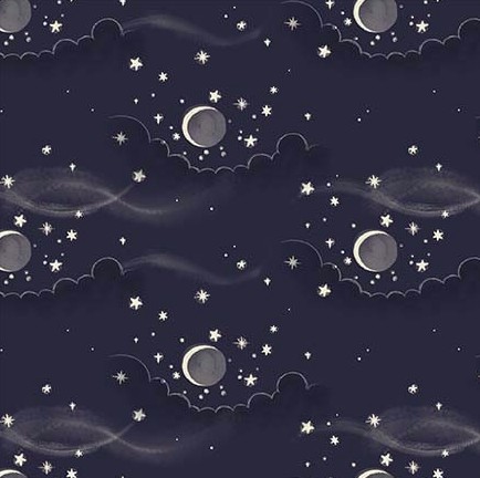 Nocturnal Garden Moonsky Midnite from Michael Miller Fabrics