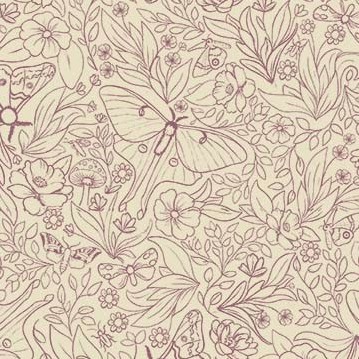 Nocturnal Garden Floral Flight Cream from Michael Miller Fabrics