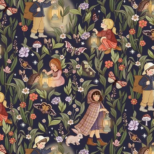 Nocturnal Garden Night Garden Midnite from Michael Miller Fabrics